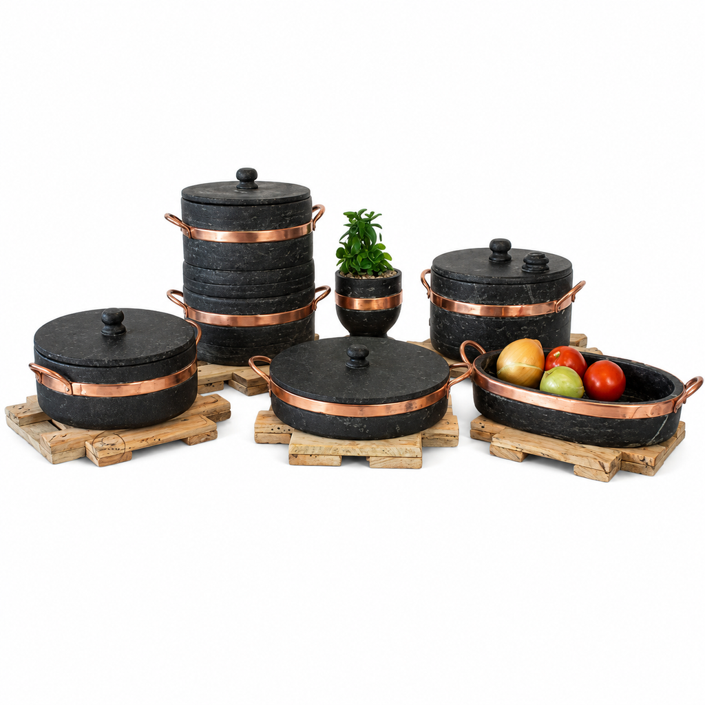 Conjunto de Panelas de Pedra-Sabão – Cozinha dos Sonhos