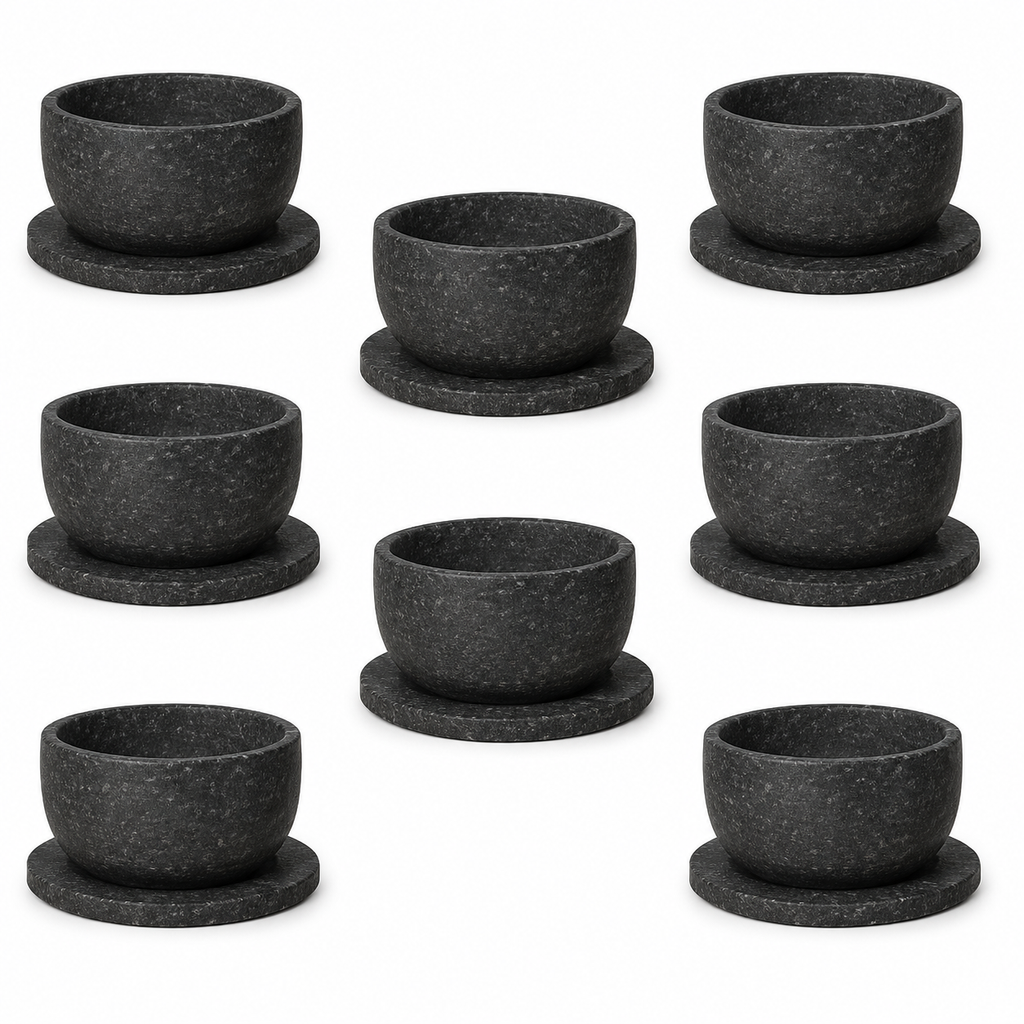 8 Tigelas de Pedra-Sabão 500 ML – Com Pires