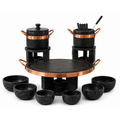 Conjunto Completo de Fondue de Pedra-Sabão (Grelha 32 cm)