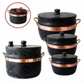 Conjunto de 3 Panelas de Pedra + Panela de Pressão - 4 litros