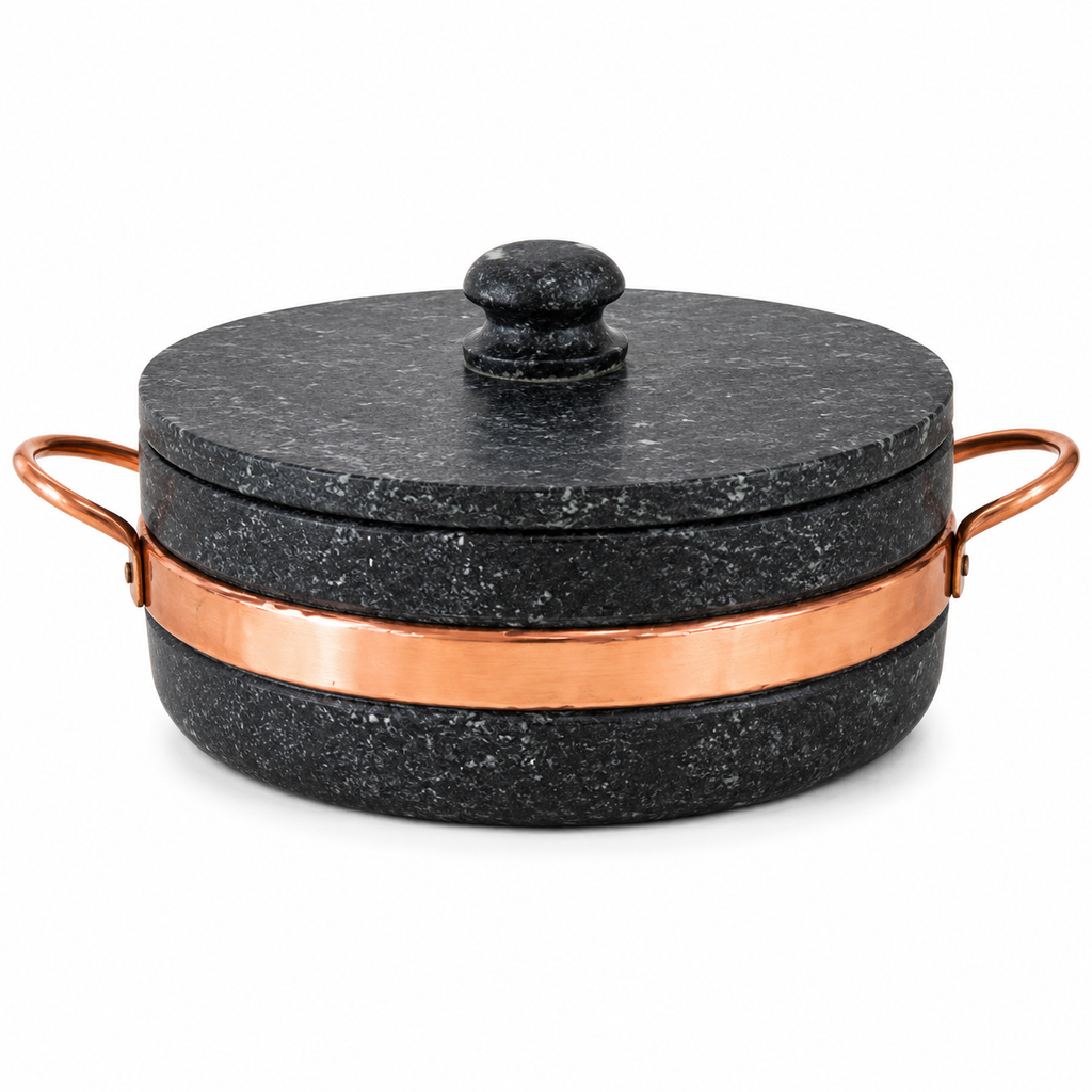 Conjunto Completo de Panelas de Pedra – 5 Peças + Pilão