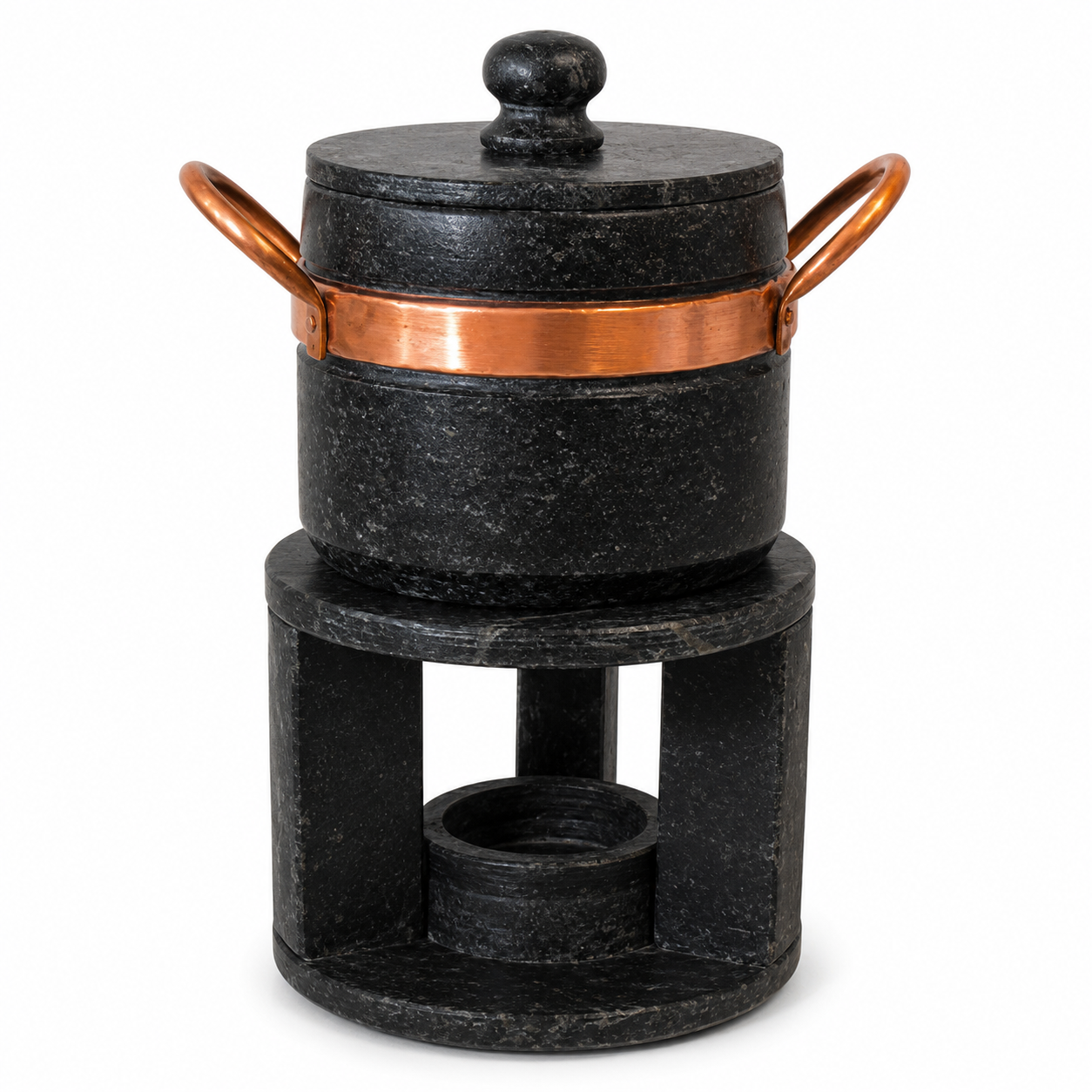 Conjunto Completo de Fondue de Pedra-Sabão (Grelha 27 cm)