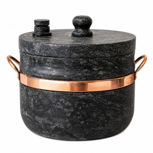 Conjunto de 3 Panelas de Pedra + Panela de Pressão - 4 litros