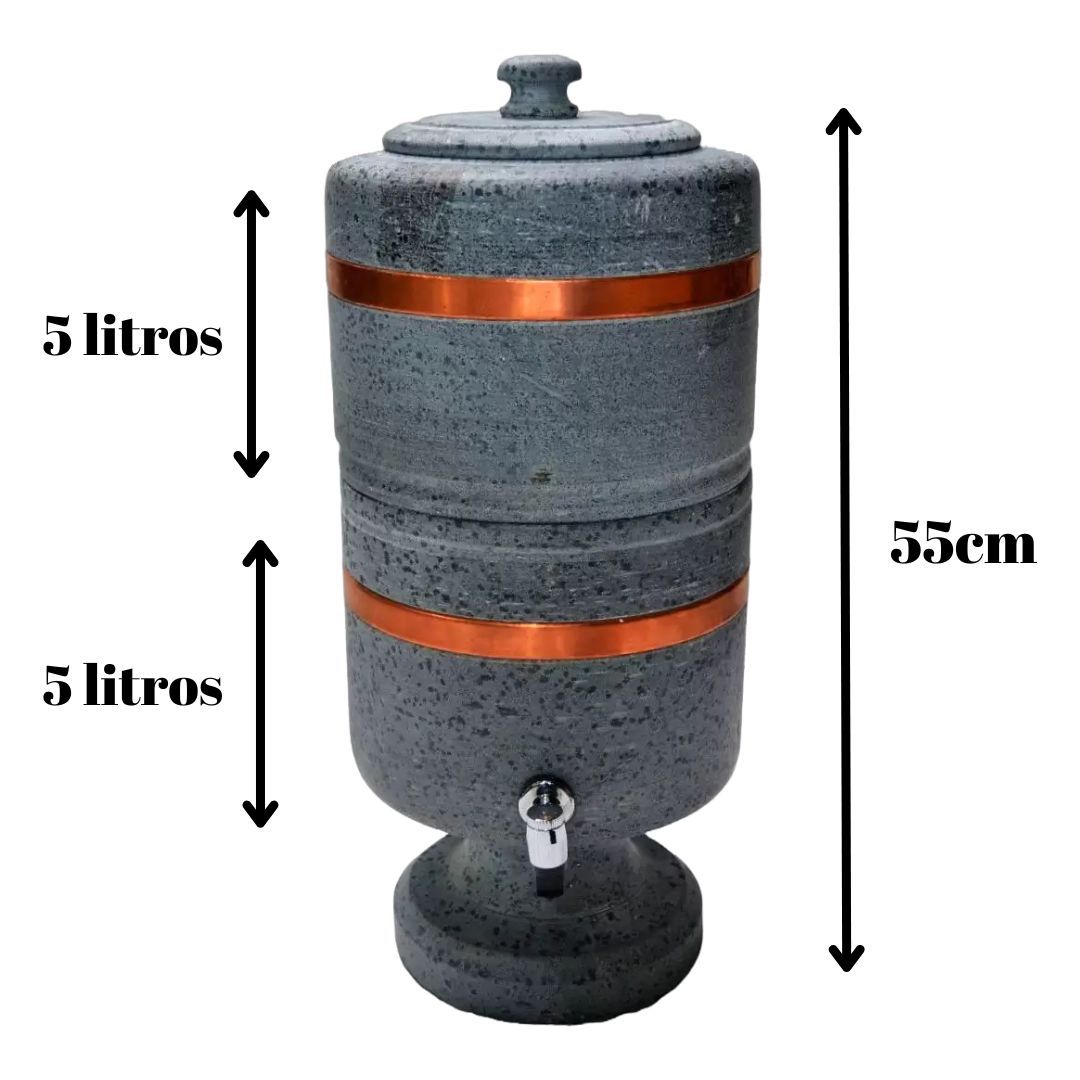Filtro de Água de Pedra-Sabão de Luxo 10L com Cobre Puro